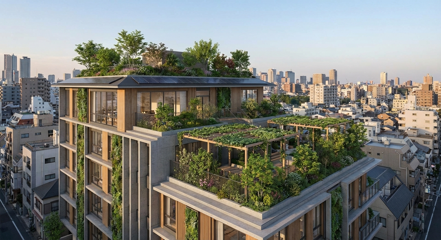 屋上庭園付きマンション